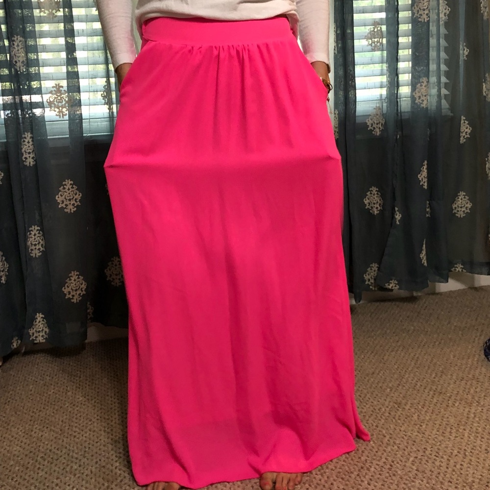 Hot pink maxi skirt